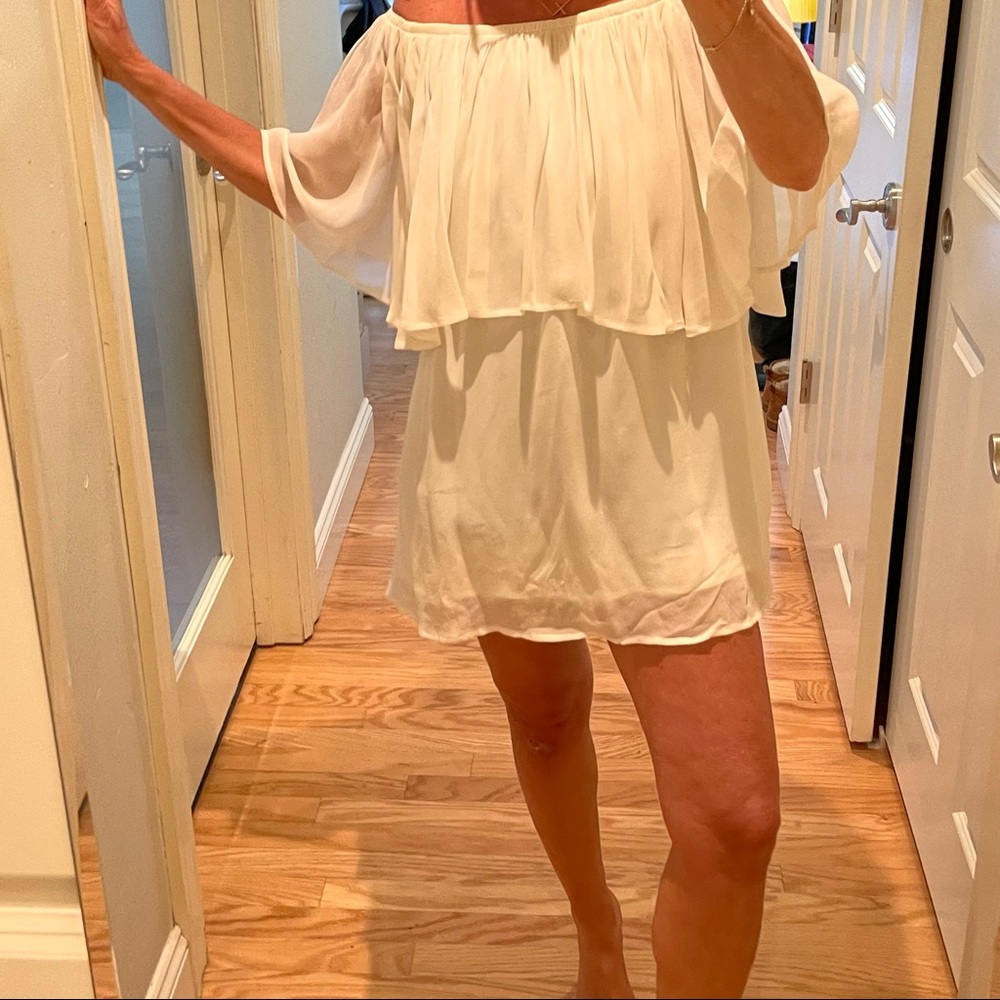 Reformation Off Shoulder Mini Dress